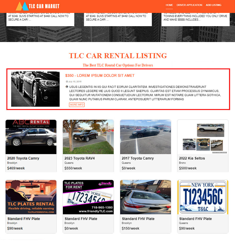 TLC Car Market